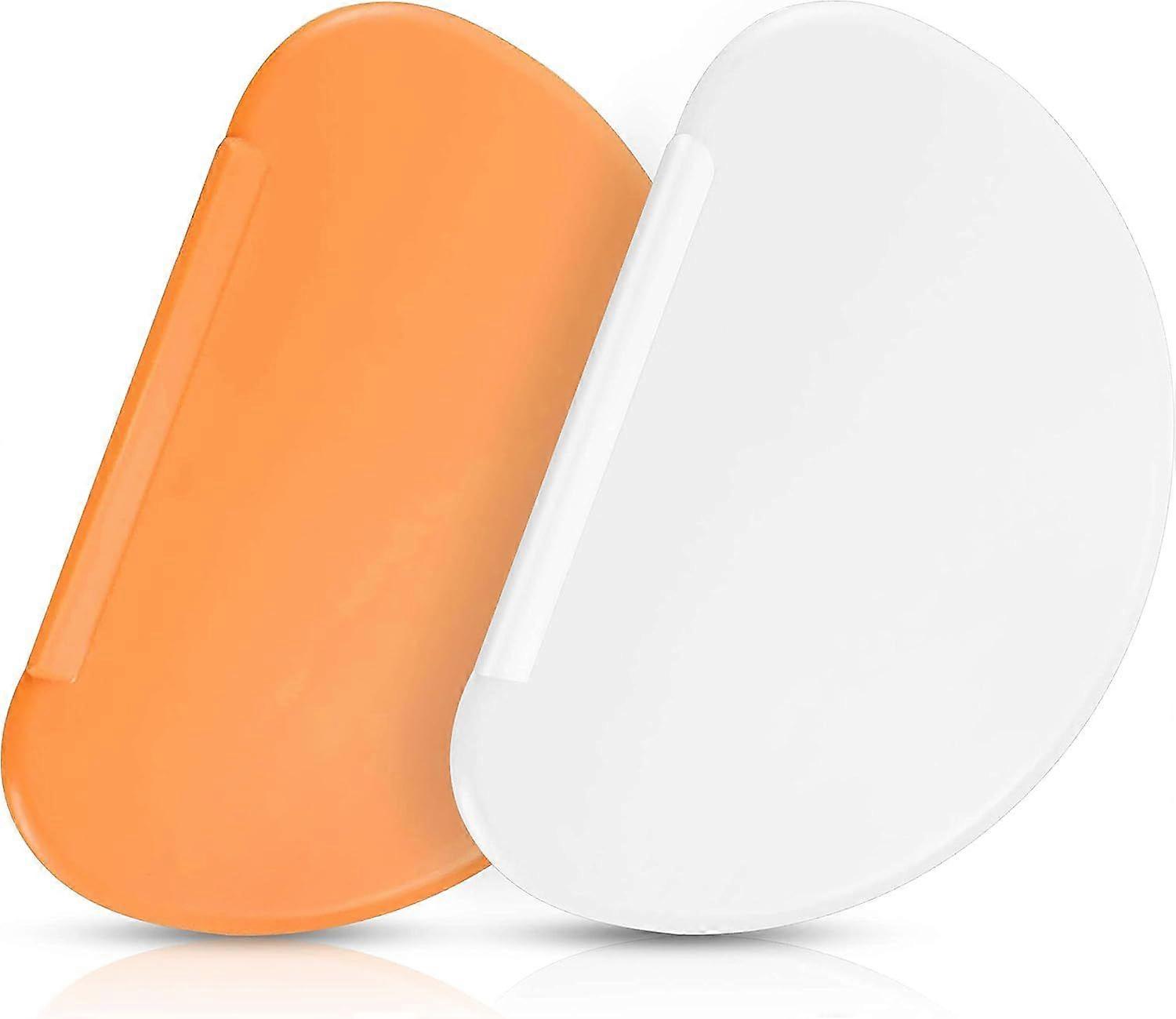 Set of 2 Pastry Scrapers | Dimensions: 15.8 x 10.3 cm, 2 Colors | Flexible Pastry Corners | Plastic Dough Cutter