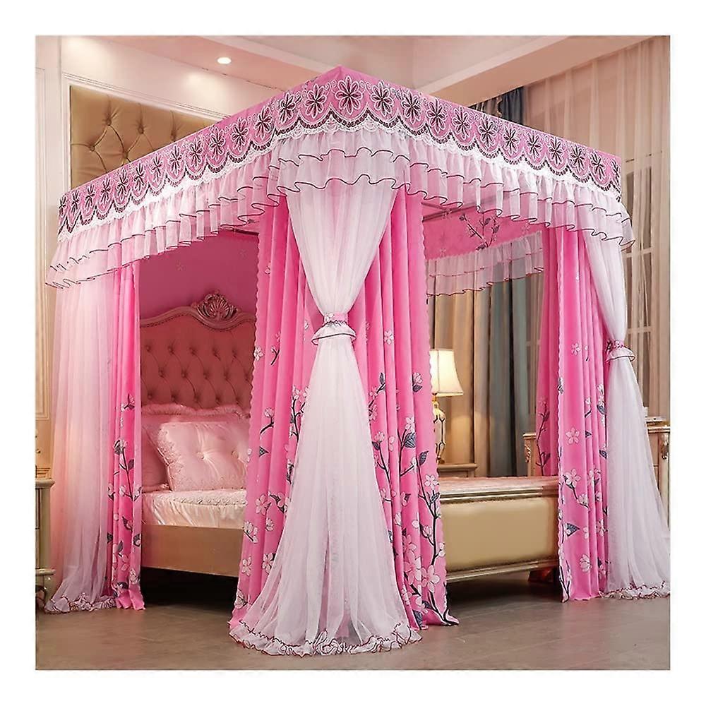 Mosquito net for 2 m/6.6 ft large beds, allyearround bed canopy with metal brackets, (color: style 18, size: 2 x 2.2 x 2 m) Style 18 2x2.2x2m