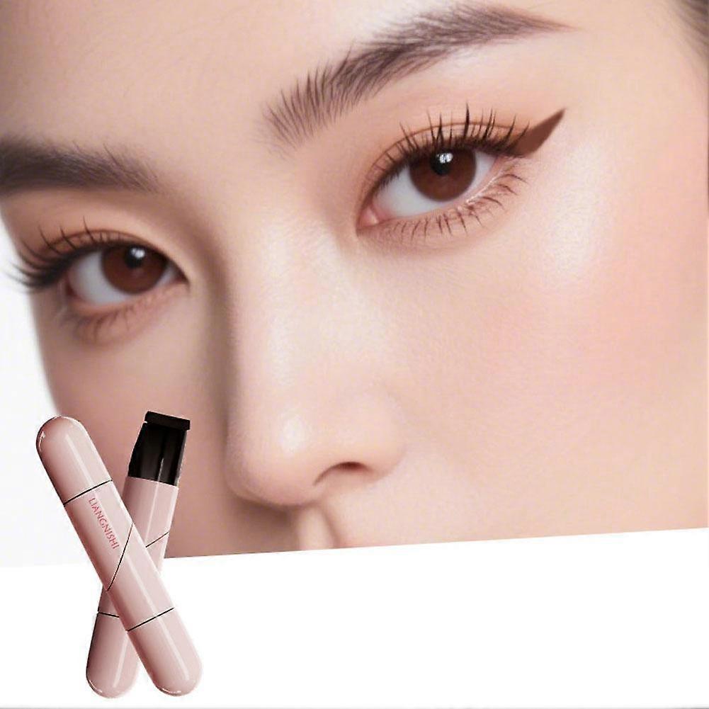 02# Brown (B)$Jinnishi one-print stamp pen convenient and long-lasting integrated lazy waterproof non-smudge double-head eyeliner stamp