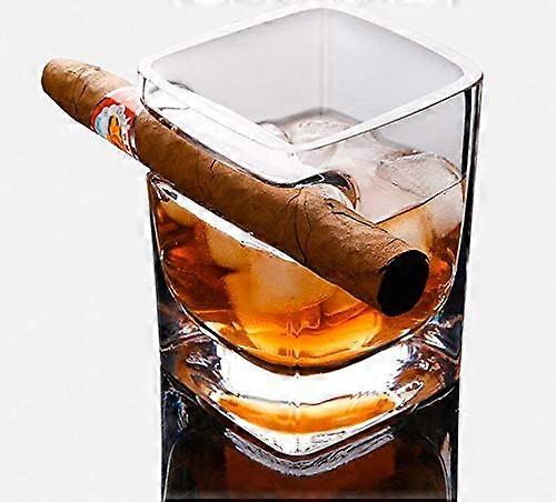 Cigar Whisky Glass Old Fashioned With Built-In Humidifier, Model A, For Whisky, Scotch Whisky, Beer, Wine, Spirits