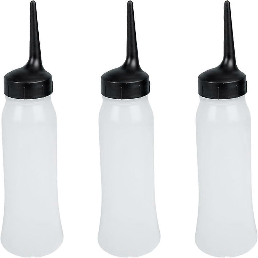 Hair Dye Bottle 3-Pack Plastic PP Squeeze Dispenser Bottles With Pointed Tip Hair Color Bottles
