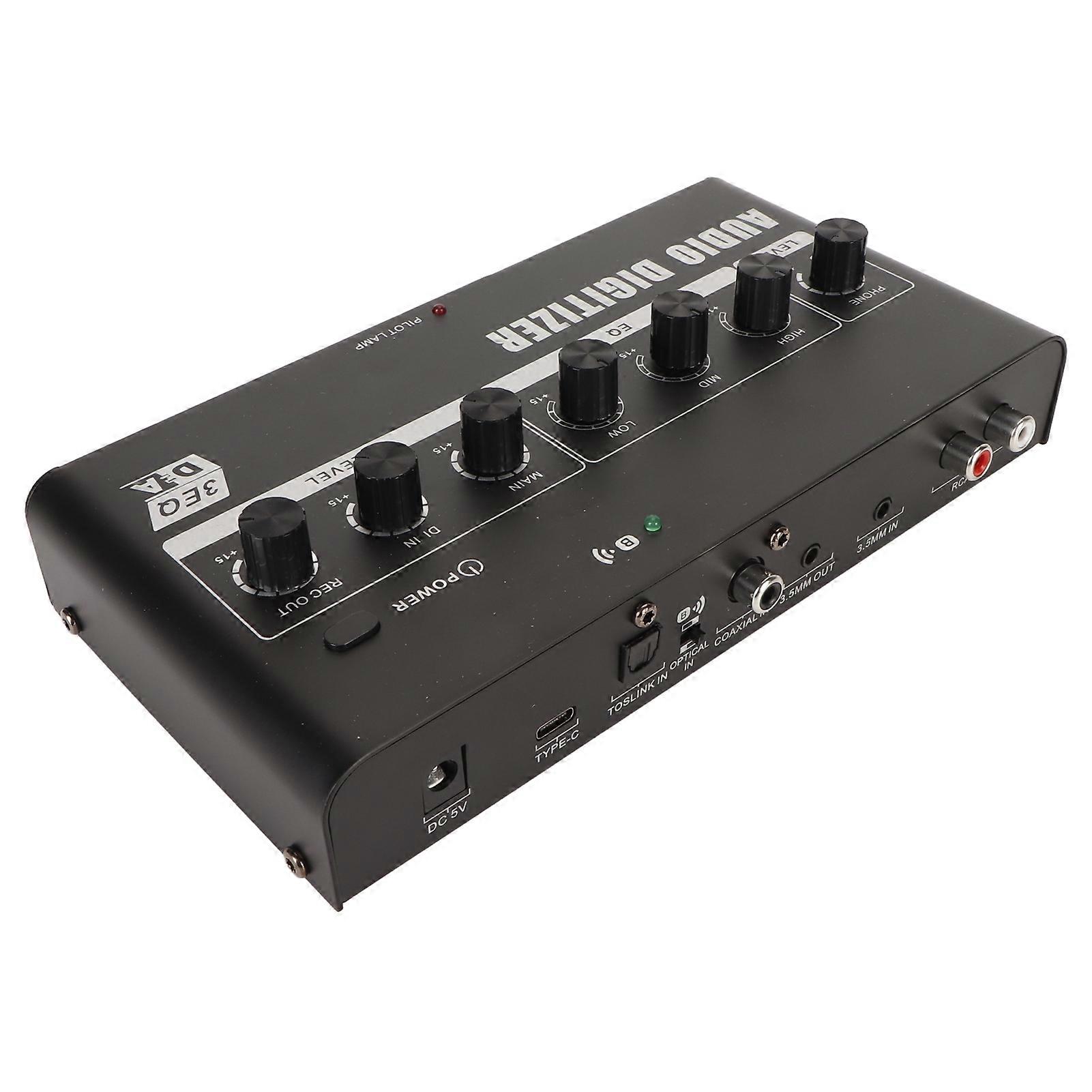 Digital-Analog-Audio-Konverter Bluetooth Optisches Koaxial auf Analog-Stereo für Heimkino-Live-Streaming 100-240V EU-Stecker