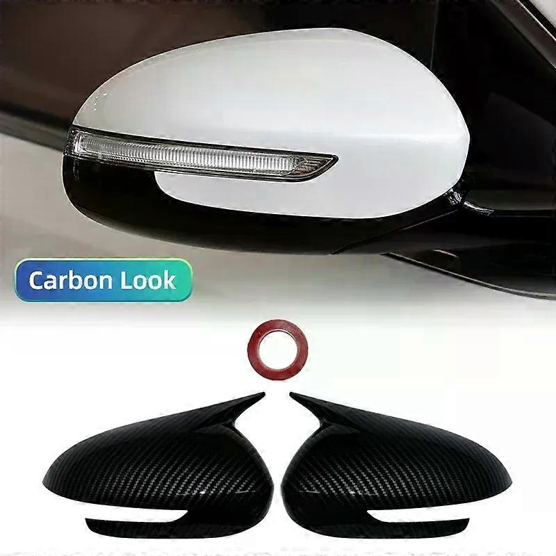 con For Kia Sportage KX5 2016-2019 Car Sticker Rearview Side Mirror Cover Wing Cap Exterior Door Rear View Case Trim Carbon Fiber