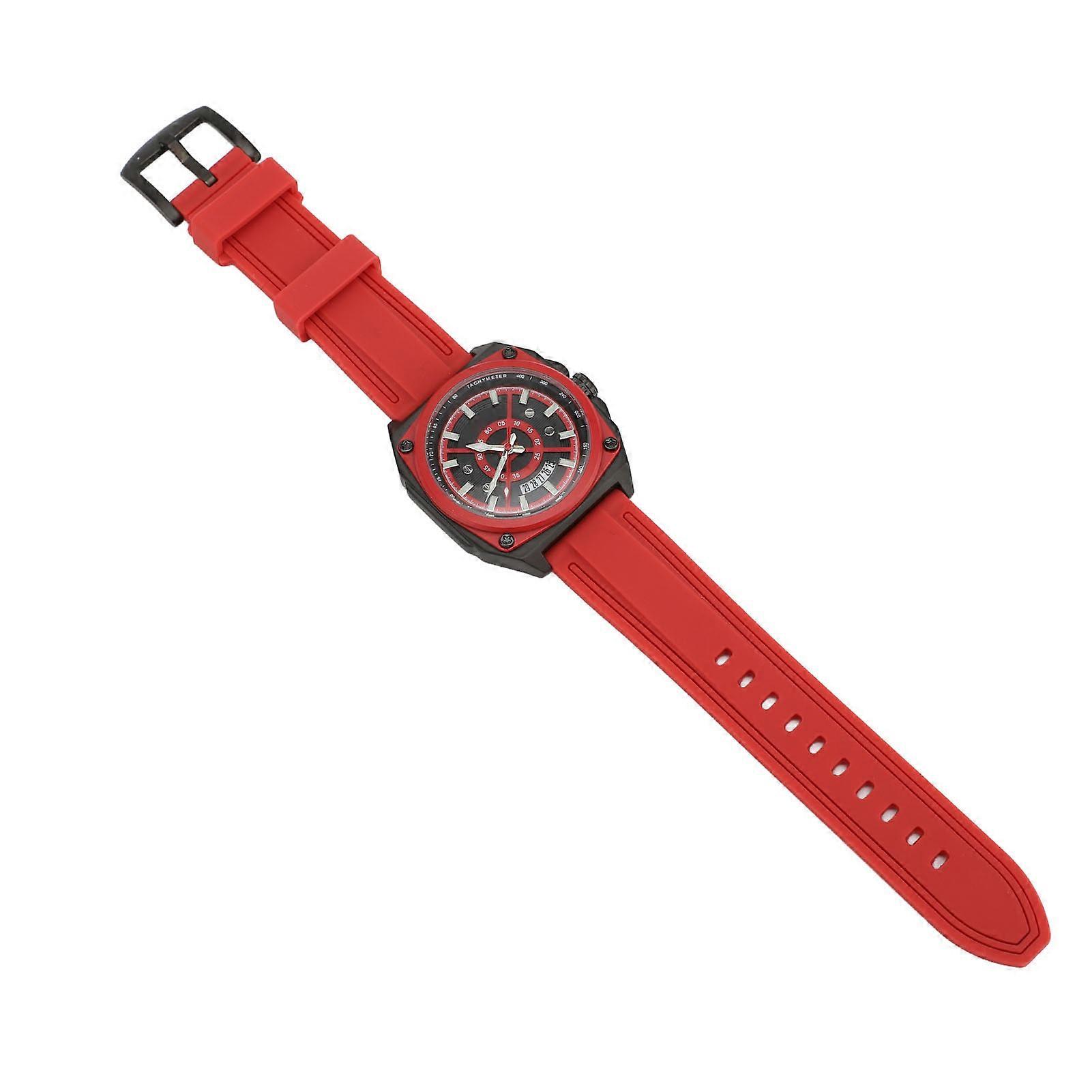 Men Multifunctional Quartz Watch Water Resistant Silicone Strap Stylish Wristwatch Casual Business Chronograph Watch with Date Luminous Function For 