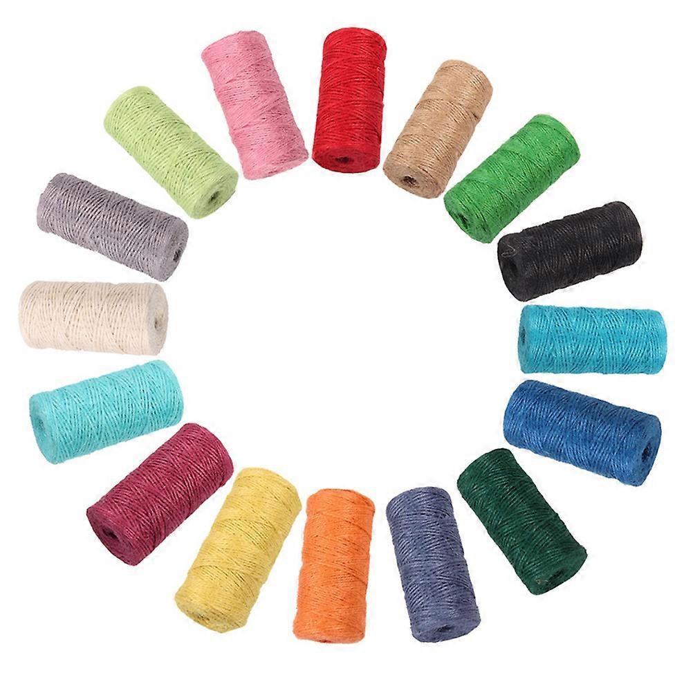 خيوط الجوت لصياغة حبل القطن الزخرفية لنسج نسيج هدية عيد الميلاد المانحين 50 م أحمر 100 م أخضر داكن