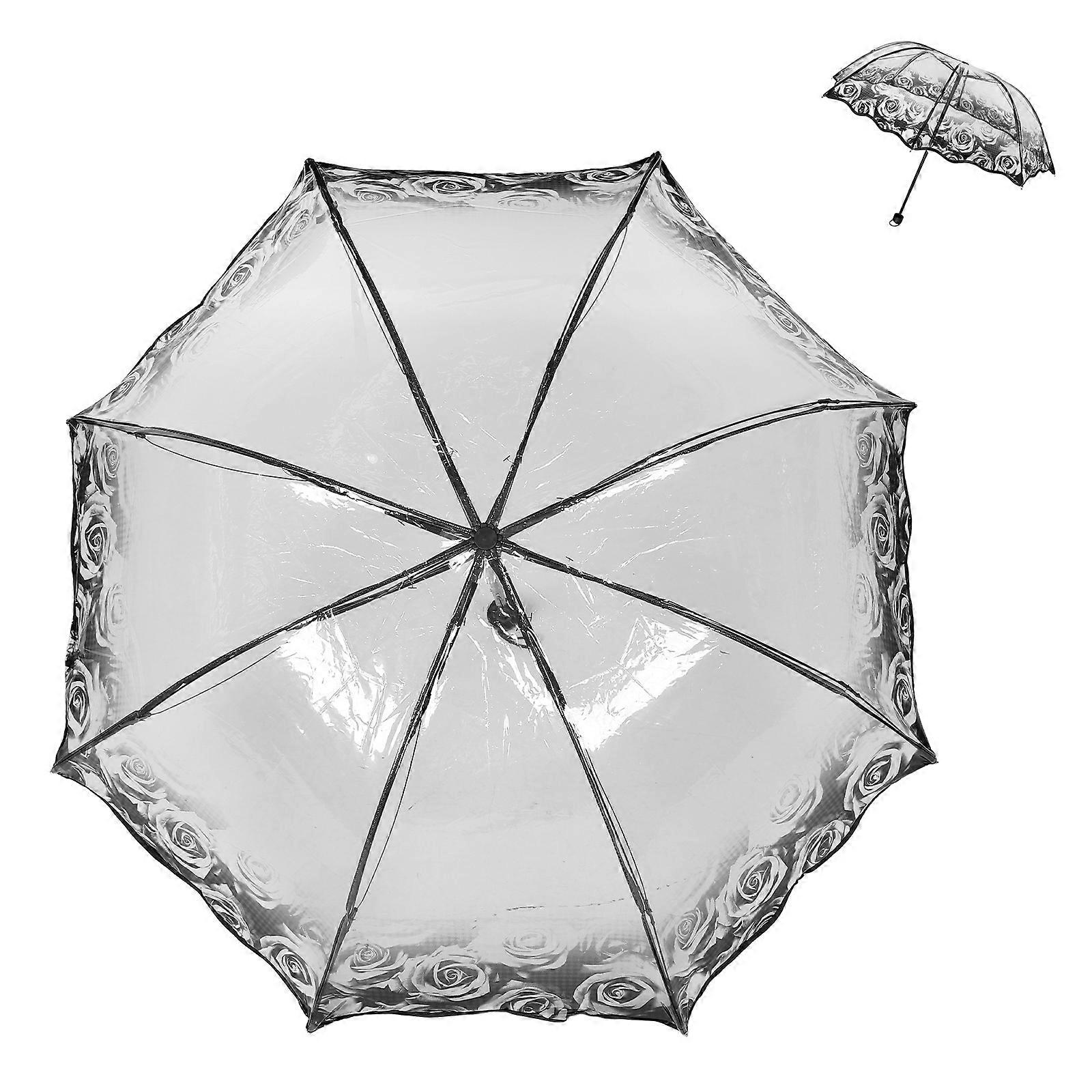 Folding Clear Umbrella For Women Lightweight And Windproof For 1Pack