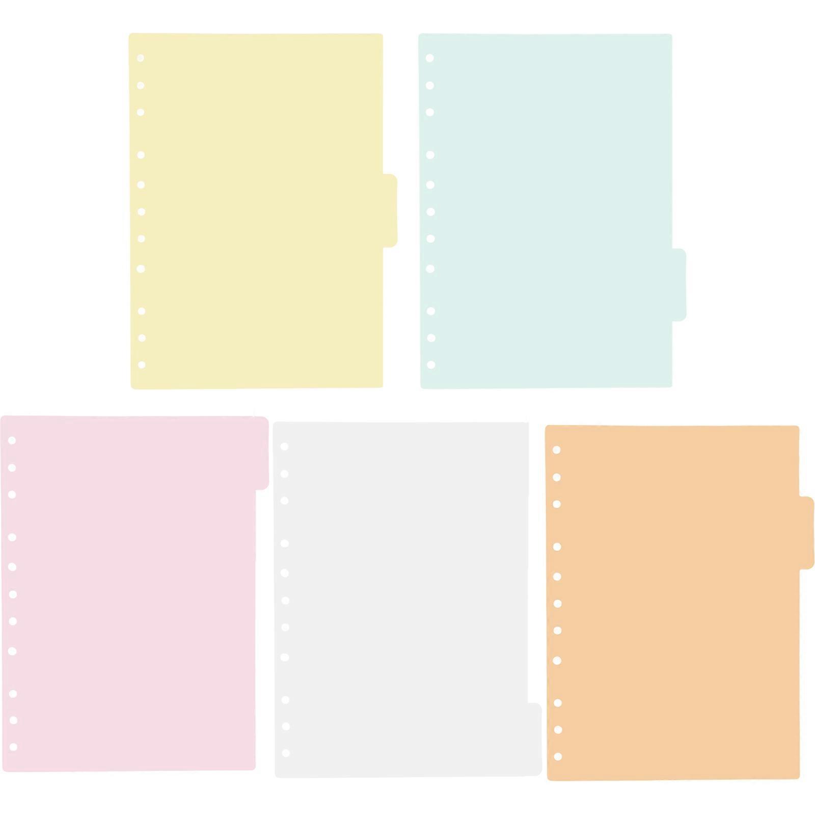 Notepad Index Dividers Plastic Binder Dividers Bulk File Organization Office Supplies Rectangular 5Pcs