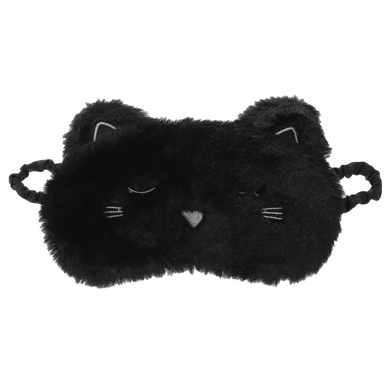 Novelty Sleep Mask Soft Sleeping Blindfold Train Meeting Use Black 19x4x1.2cm 1Pcs