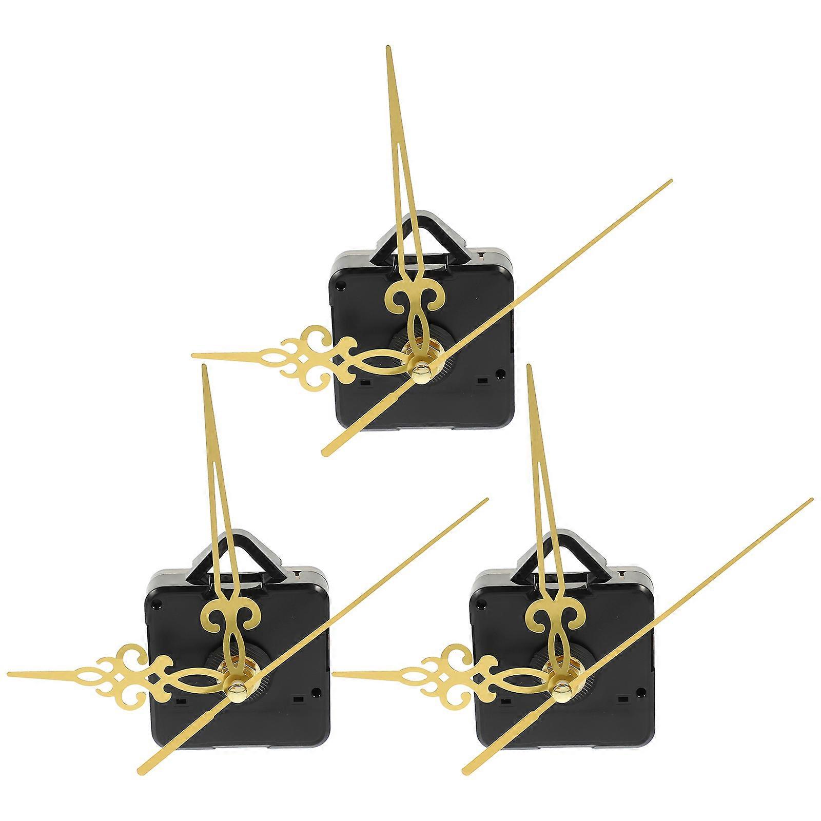 Clock Mechanism Accessories Replaceable Clock Kit Household Clocks Golden Color 6.5x5.5CM Accurate Timekeeping 3 Sets