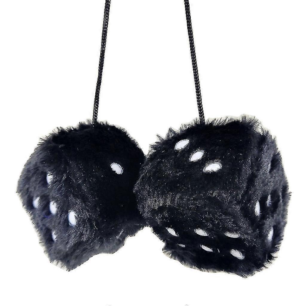 Fuzzy Plush Dice Car Interior Hanging- Ornament Decoration Square Dice Pendant