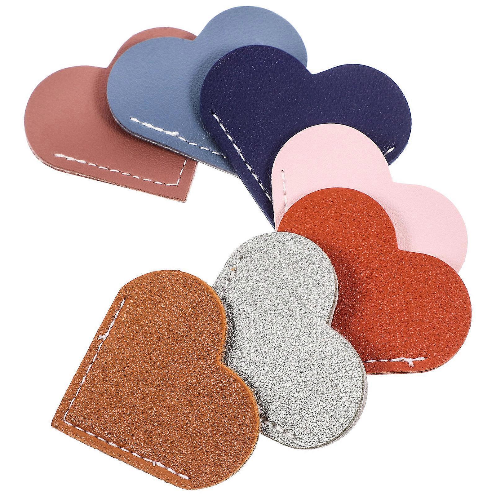 Reading Tracking Leather Bookmarks Page Corner Protectors Silver 7Pcs