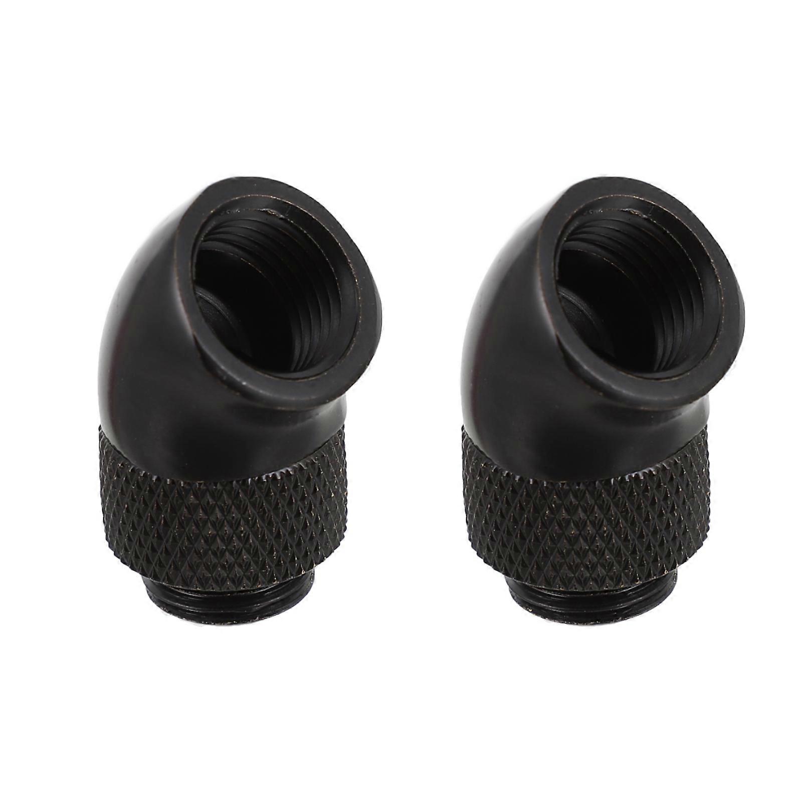 Water Cooling Fitting Computer Water Cooling Adapter Professional Design For Pc Liquid Cooling Setup Black 2Set