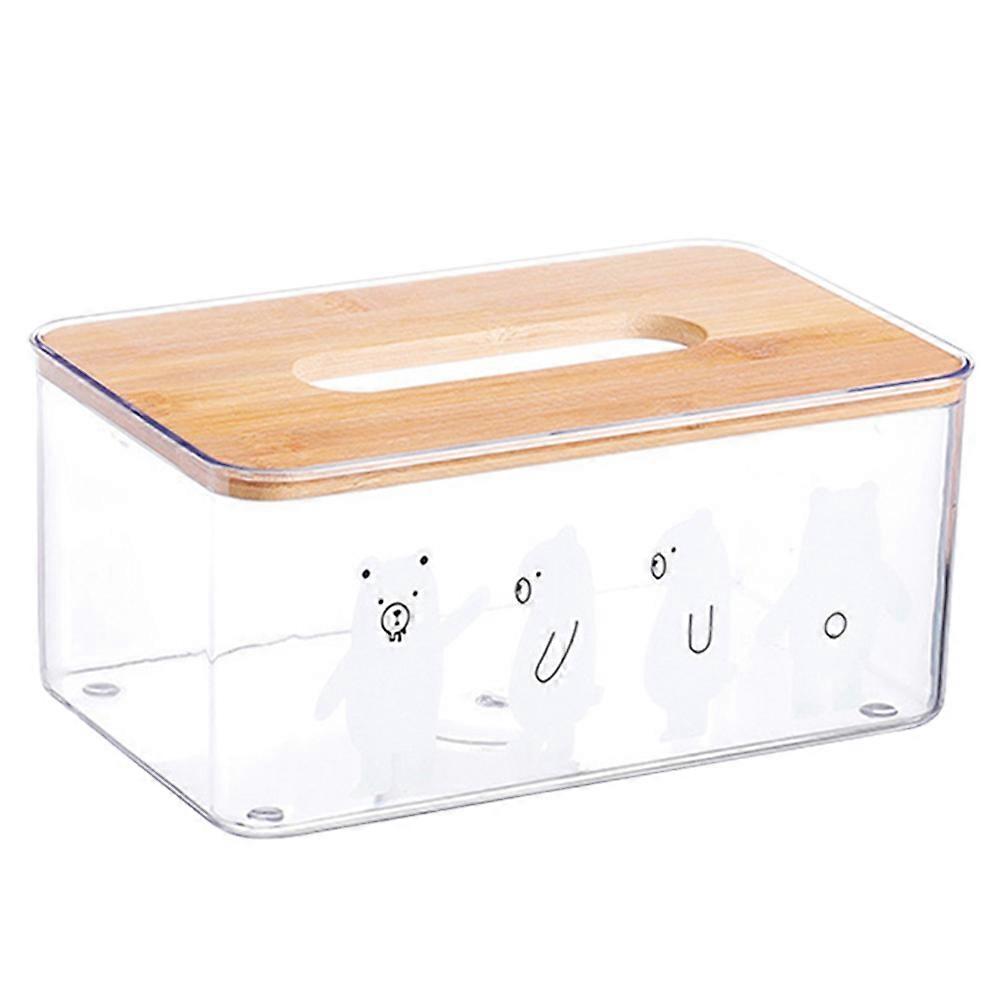 Tissue Dispenser Box Transparent Pumping Box Napkin Storage Container Home Decoration Rectangular Elegant Design 1Pcs