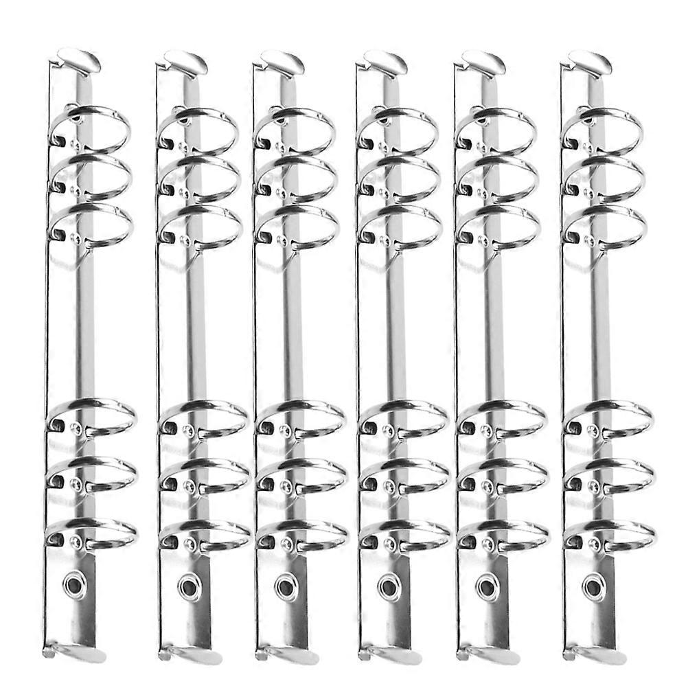 6pcs Silver Metal Loose Leaf Binder Rings for Scrapbooking, Office Supplies & DIY Projects – Lightweight & Portable