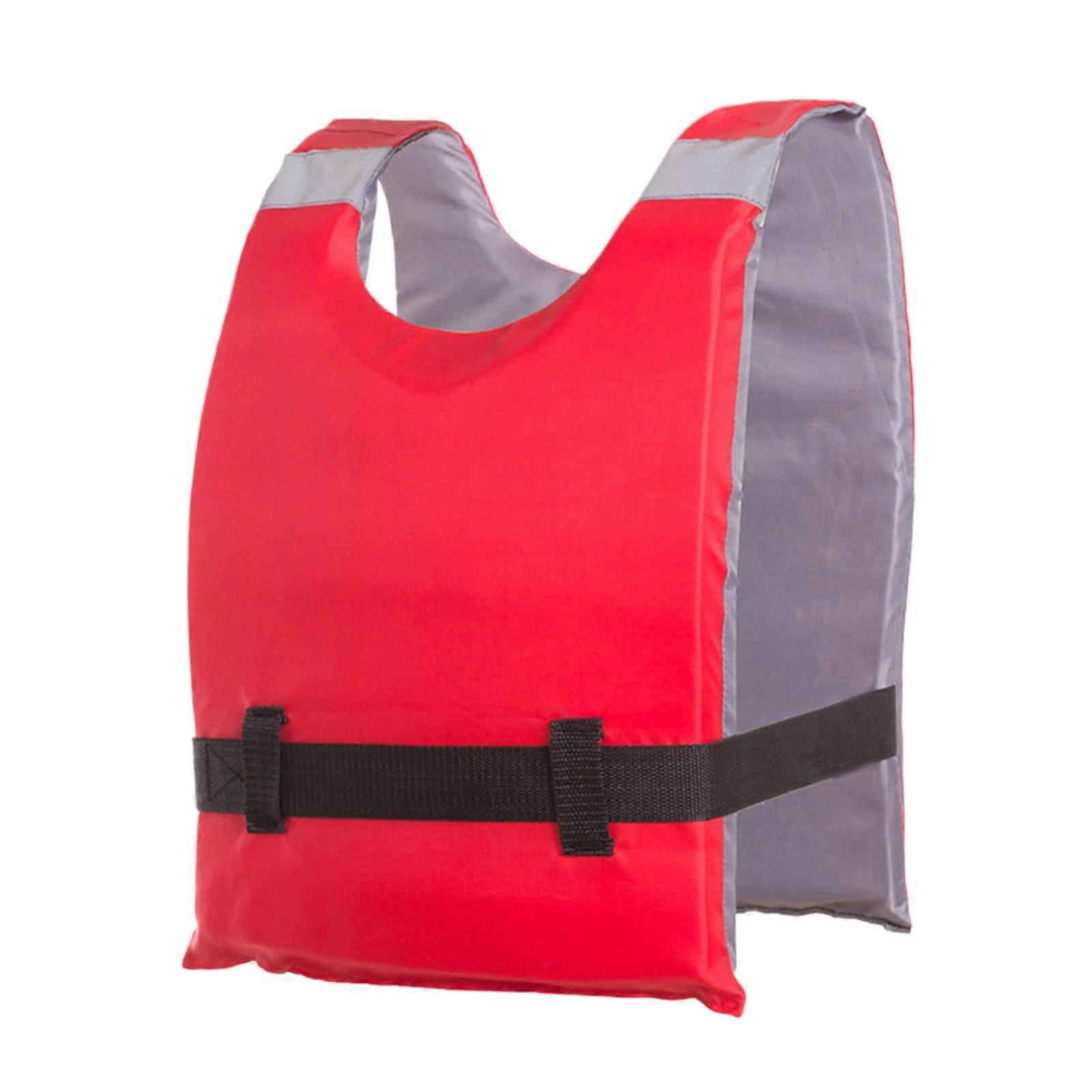 Schwimmweste Fr Erwachsene, Leichte Schwimmhilfe Mit Reflektierenden Streifen Verstellbarem Verschluss Starker Auftrieb Fr Wassersport Rot.