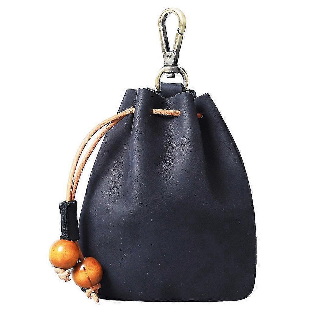 Medieval Style Leather Coin Pouch with Drawstring for Men and Women