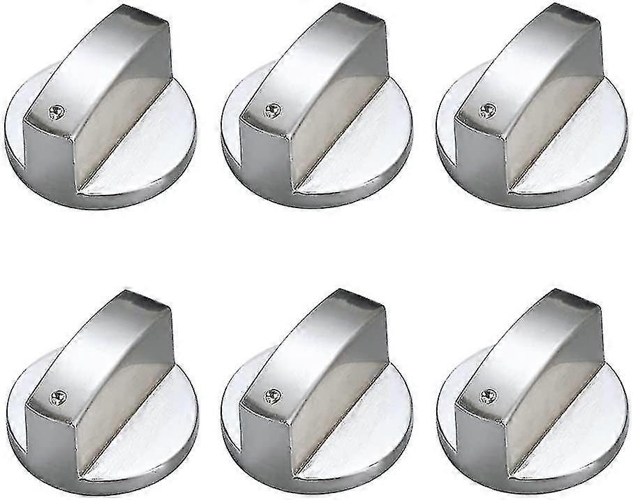 6 Pieces Universal Metal Gas Stove Control Knobs for Kitchen Stoves (6mm)