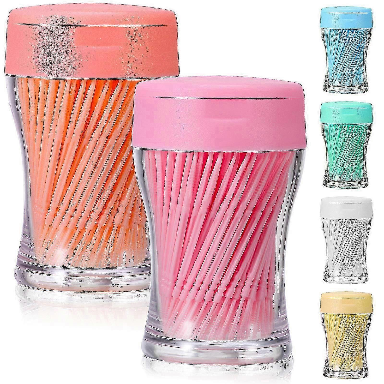 6 Boxes Double-ended Plastic Toothpicks for Cleaning and Flossing