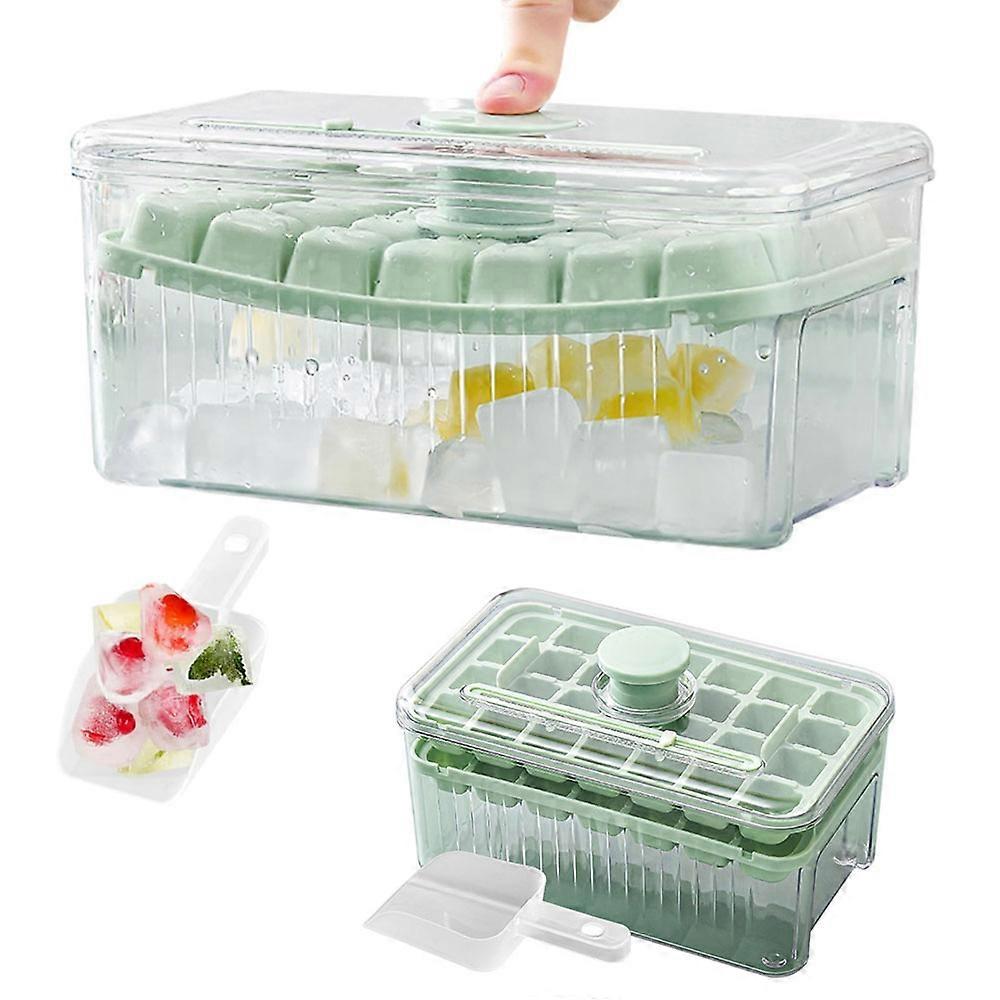 56 Grid Plastic Ice Tray Mold with Scoop Ice Cube Maker Storage Container Box
