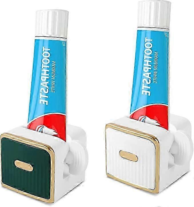 2pcs Toothpaste Squeezer, Self-Adhesive Hanging Rolling Toothpaste Squeezer Dispenser, Tube Squeezer for Tubular Cosmetics