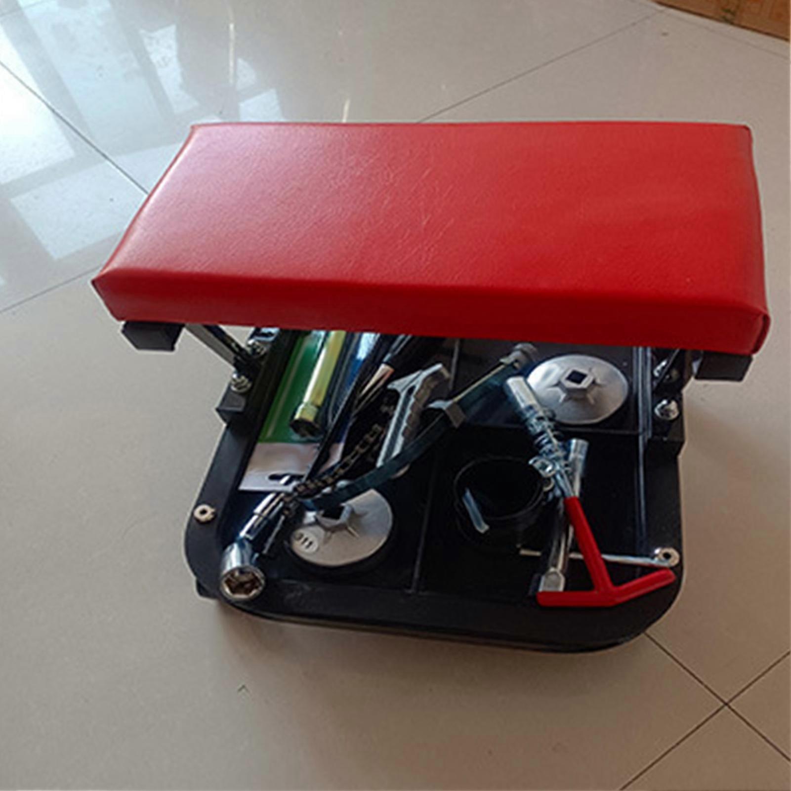 Rolling Garage Stool with Tool Tray High Capacity Sturdy Structure Comfortable Creeper Shop Seat