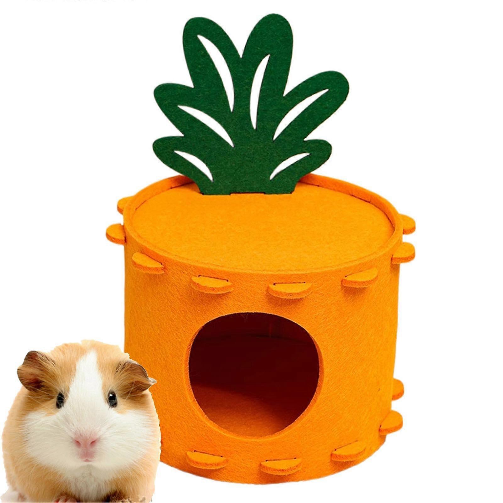 Small Hamster Bed Soft Fabric Pineapple Shaped Hamster House With Tunnel Sleeping Nest For Chinchilla And Guinea Pig