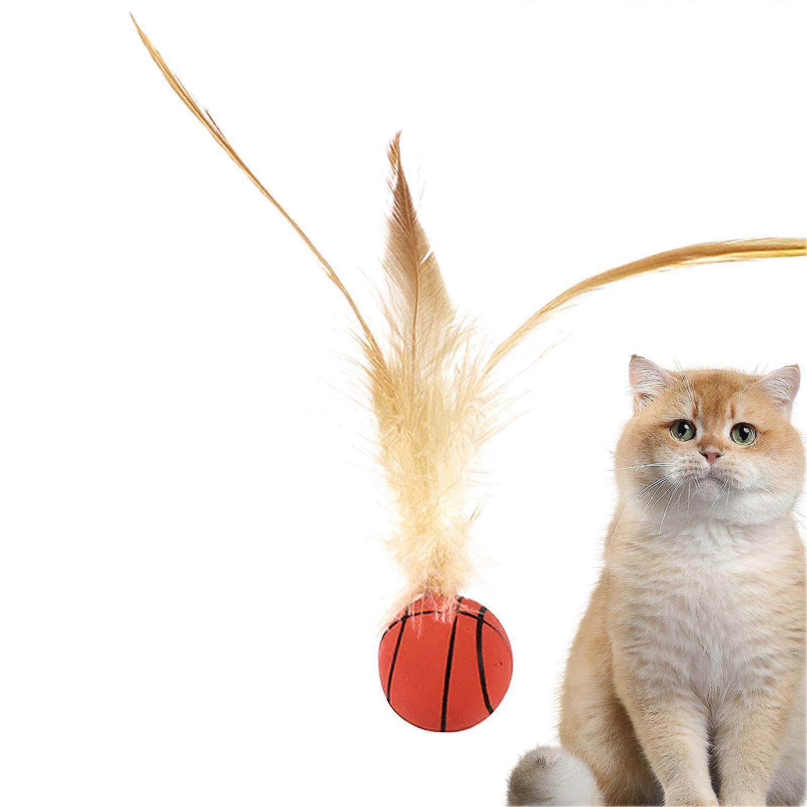 Cat Toys for Indoor Cats, Interactive Bounce Ball Toy for Kittens, Elastic Basketball Style for Pet Engagement and Curiosity