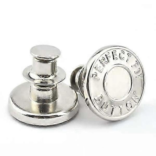 Sew-free trouser buttons - Adjustable Size - Silver
