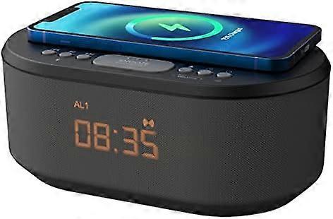 i-box Alarm Clocks Bedside, Alarm Clock with Wireless Charging, Bluetooth Speaker, Radio Alarm Clock, Fast Qi Wireless Charger, Mains Powere SZRH A-N