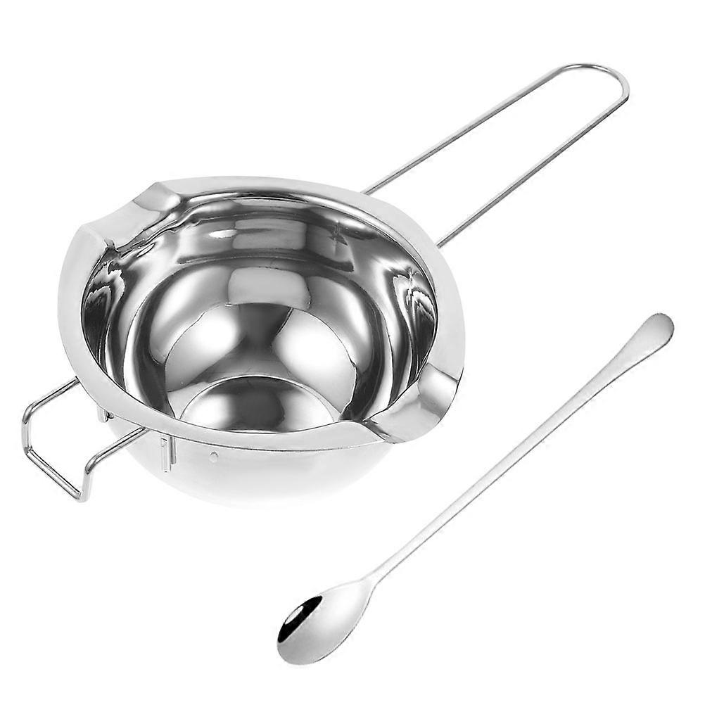 Stainless Steel Chocolate Melting Pot with Spoon – Butter Warmer, Candy Making Tool, Wax Melting Holder for Kitchen & Baking