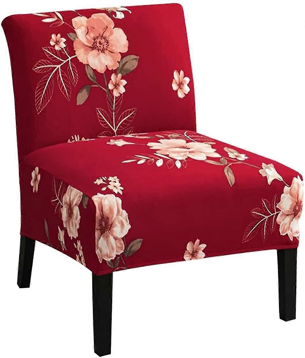 Stretchable Printed Slipcover for Armless Chairs Stylish and Removable