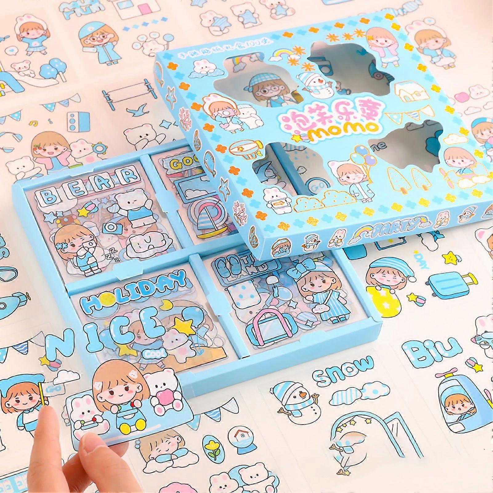 2025 Latest Model  Notebook Sticker 100 Pieces Delicate Cute Cartoon Pattern