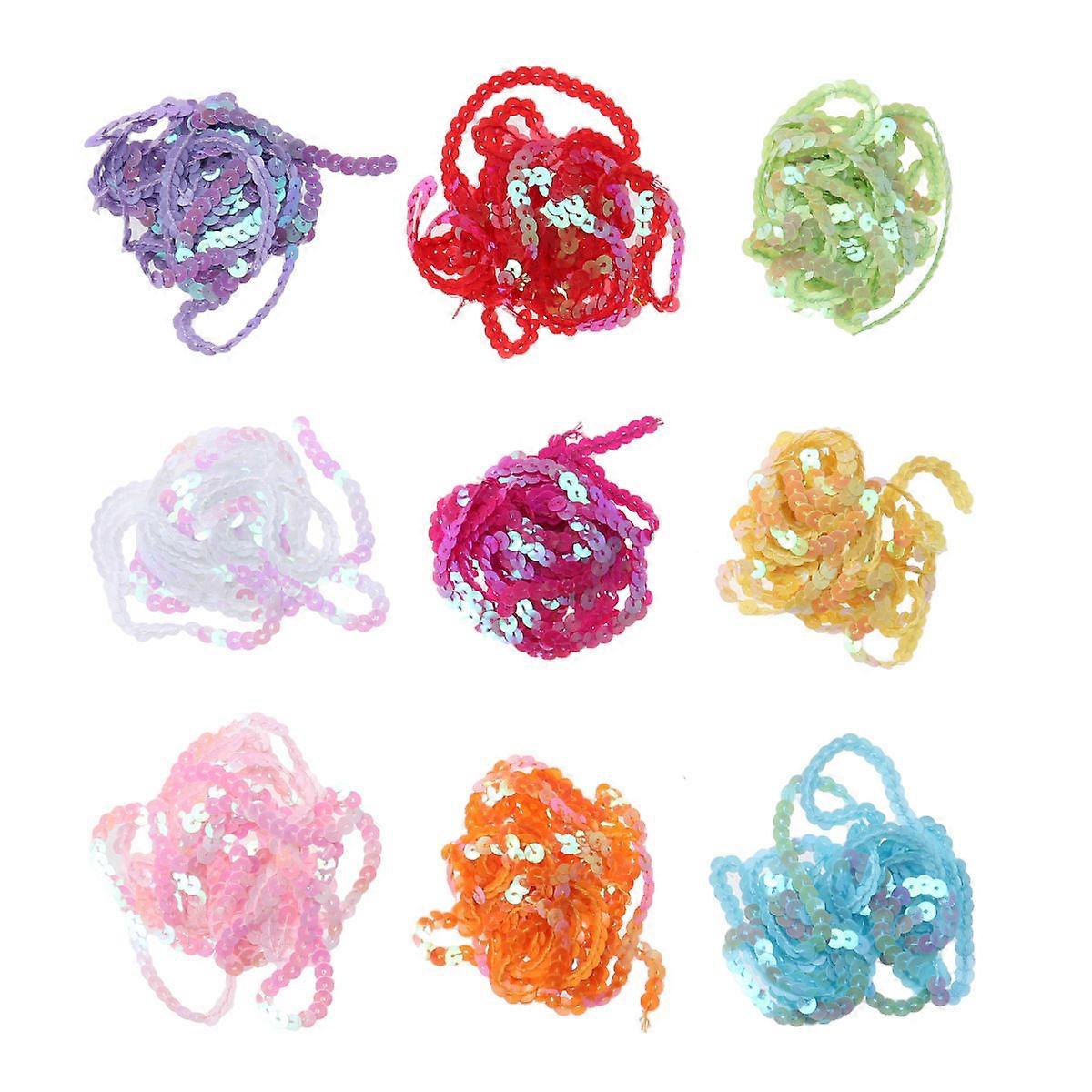 Sequins For Sewing 6MM 2 Meters Assorted Color Flat Sequins String For Clothing Design Projects