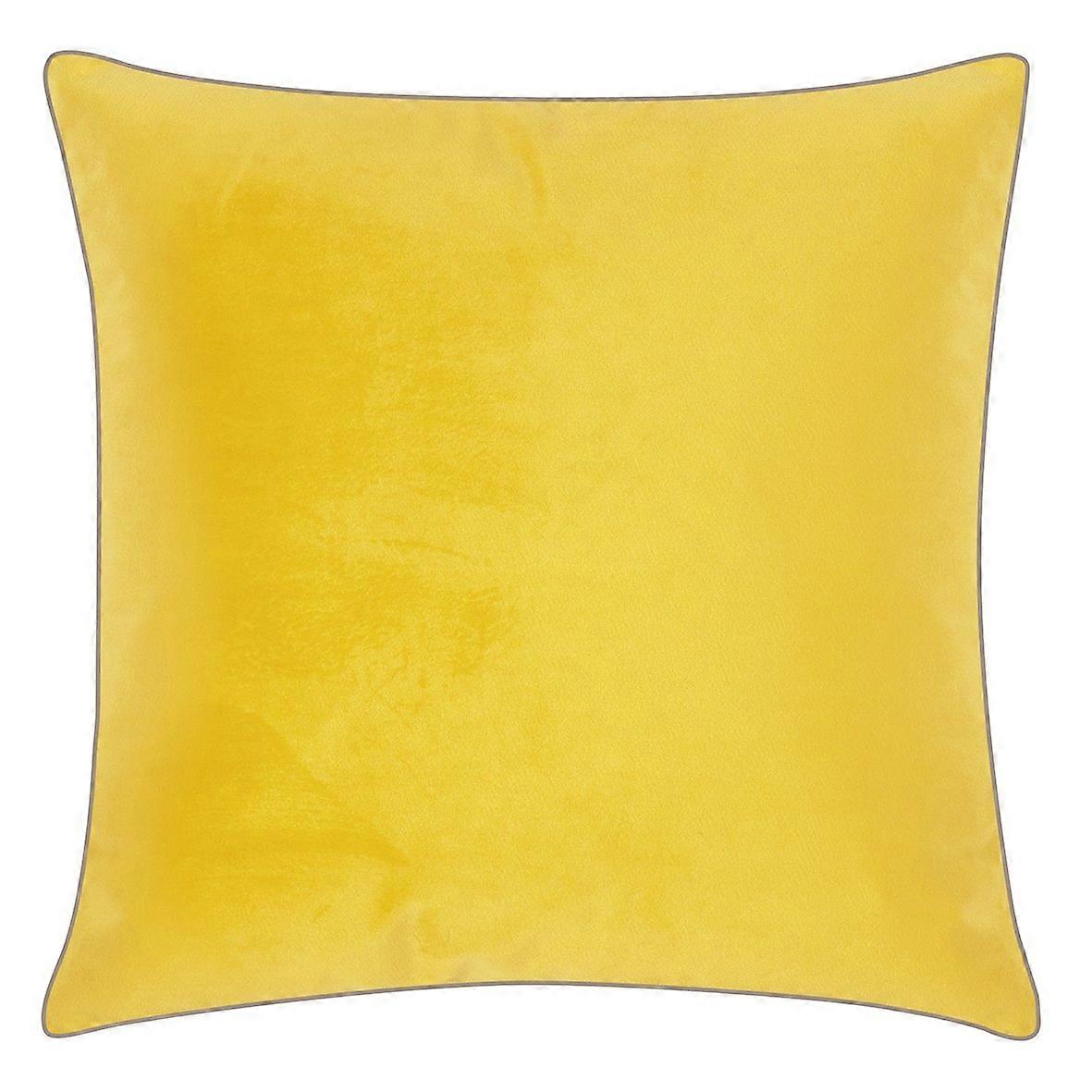 Elegance Velvet Cushion Cover 50 x 50 cm Yellow Decorative Cushion Without Filling Soft Material Home Decor