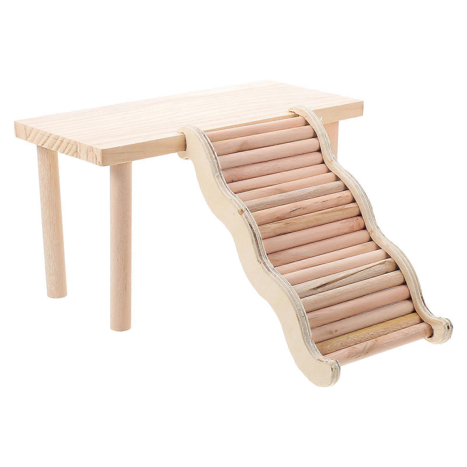 Wooden Hamster Platform with Stairs Hamster Climbing Game Exercise Chew Toy for Dwarf Hamsters Gerbil Use Degus V Gel Parrots Small Animals
