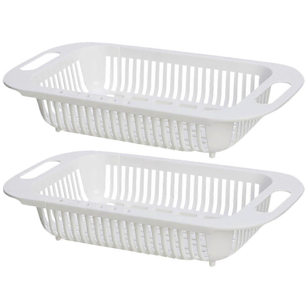 Kitchen Sink Drain Basket Retractable Strainer for Vegetable Washing 2Pcs