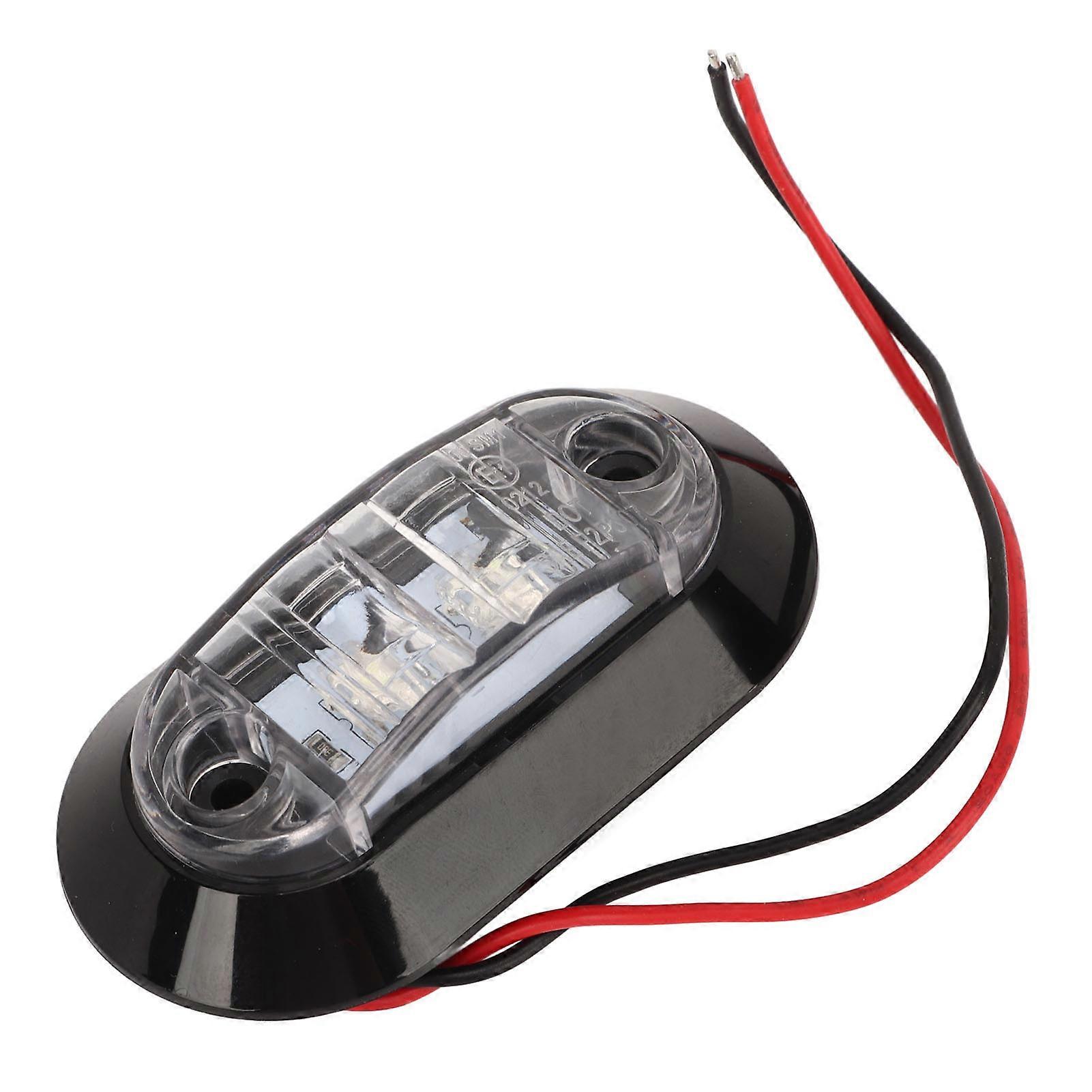 4 Pcs Side Marker Light 12V DC IP67 Waterproof White Lighting LED Width Indicator Clearance Light for RVs Boats Yachts