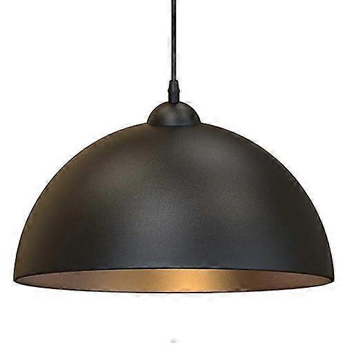 Singlehead chandelier with E27 light source, semicircular metal pendant lampshade