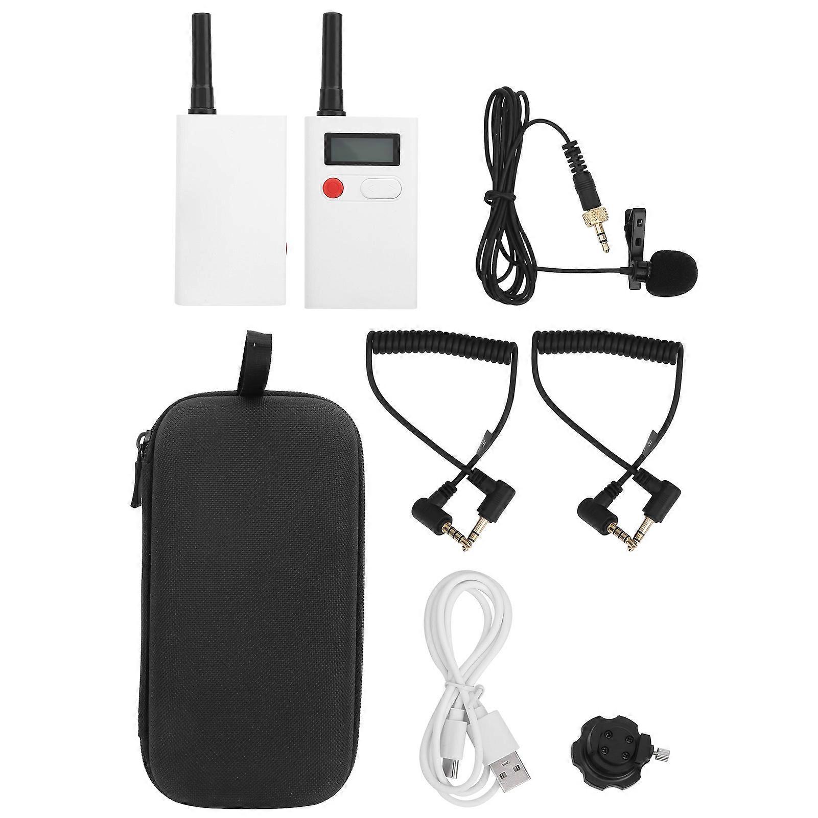 Mcoplus UHFWMU48 Wireless Clip on Microphone Transmitter Receiver Set for Live Stream