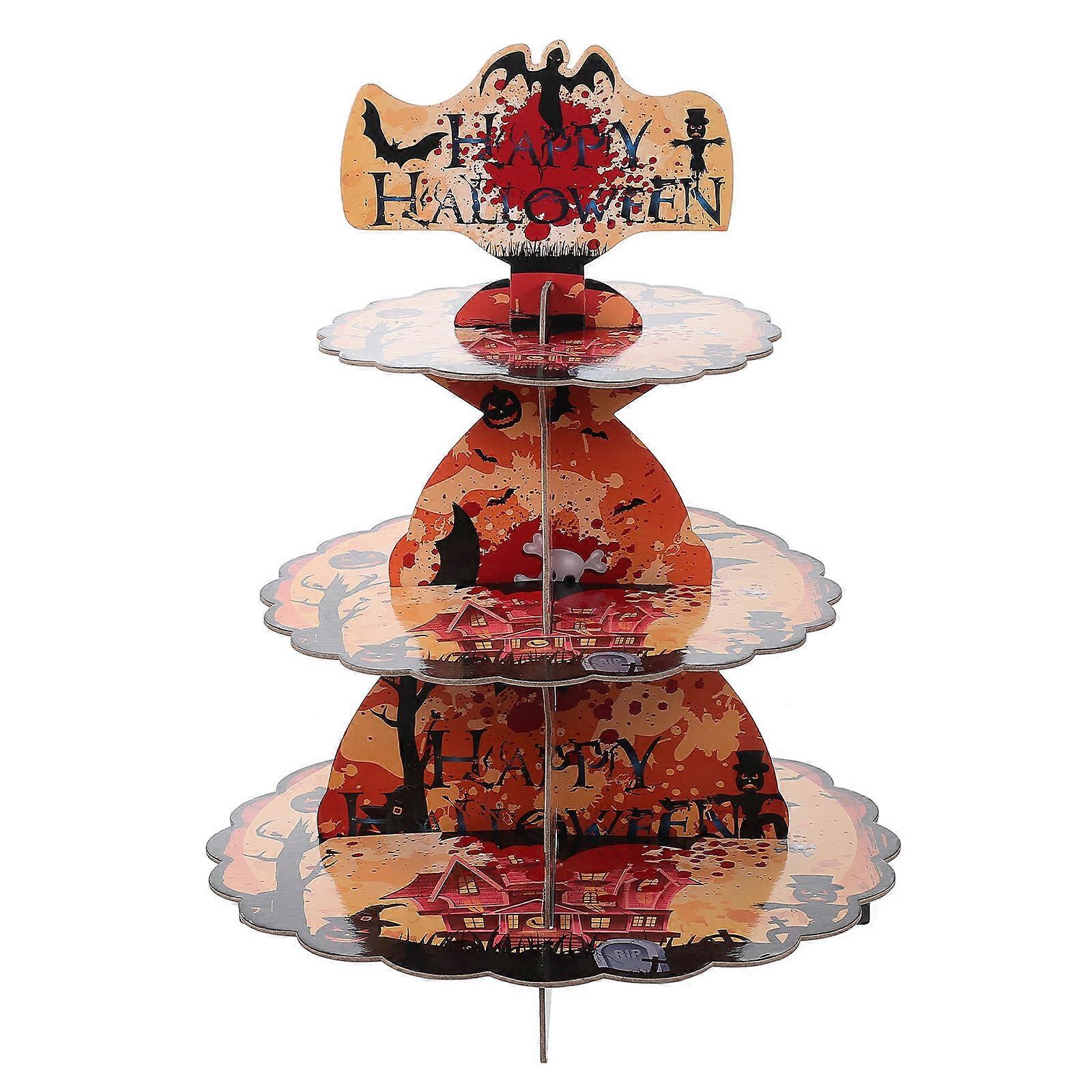Halloween Cupcake Tower Paper Cupcake Stand Three Layers For 1Pack