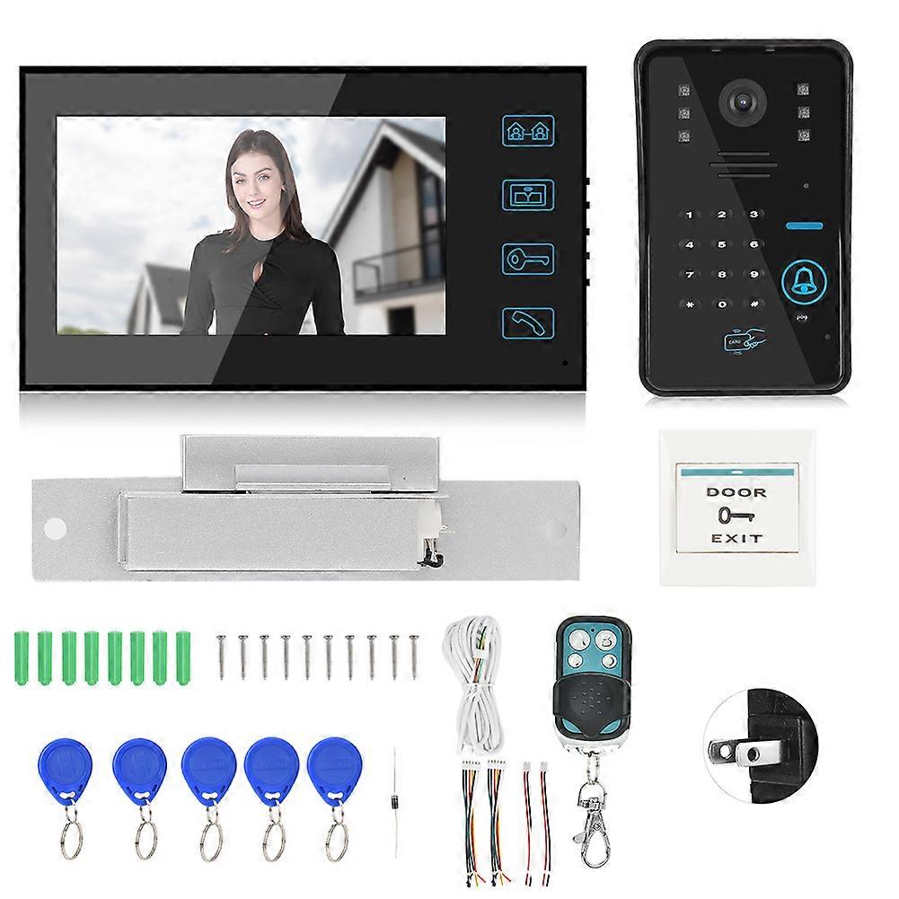 7in Wired Video Doorphone Password Card Remote Control Access System