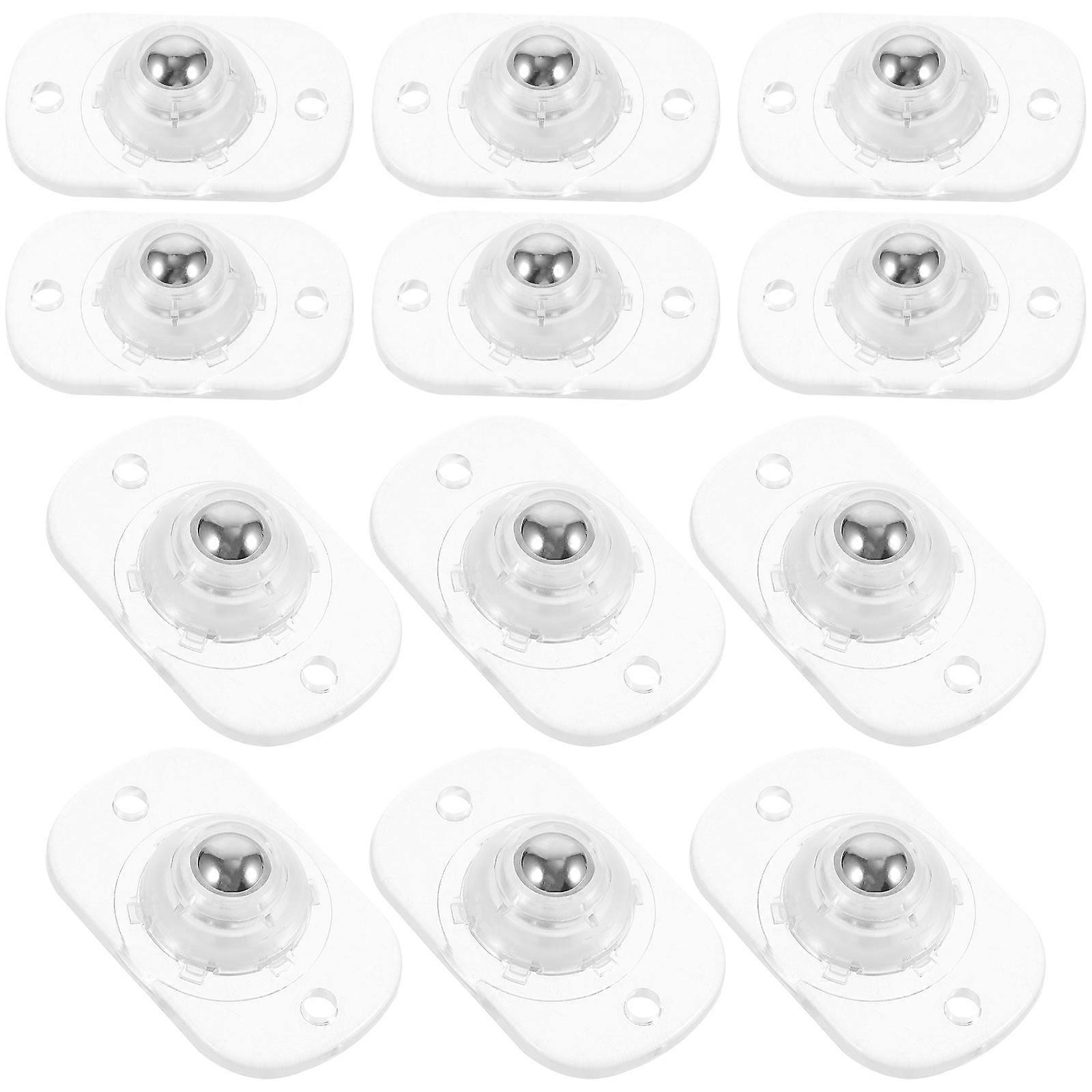 Stick On Castor Wheels Swivel Floor Protection Furniture Users Round Shape 4.40X2.70X1.70CM 12Pcs