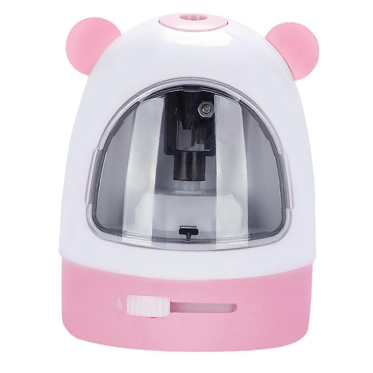 Electric Pencil Sharpener Pink Plastic Stationery Sharpener for Students Creative Design Compact Size 1 Inch