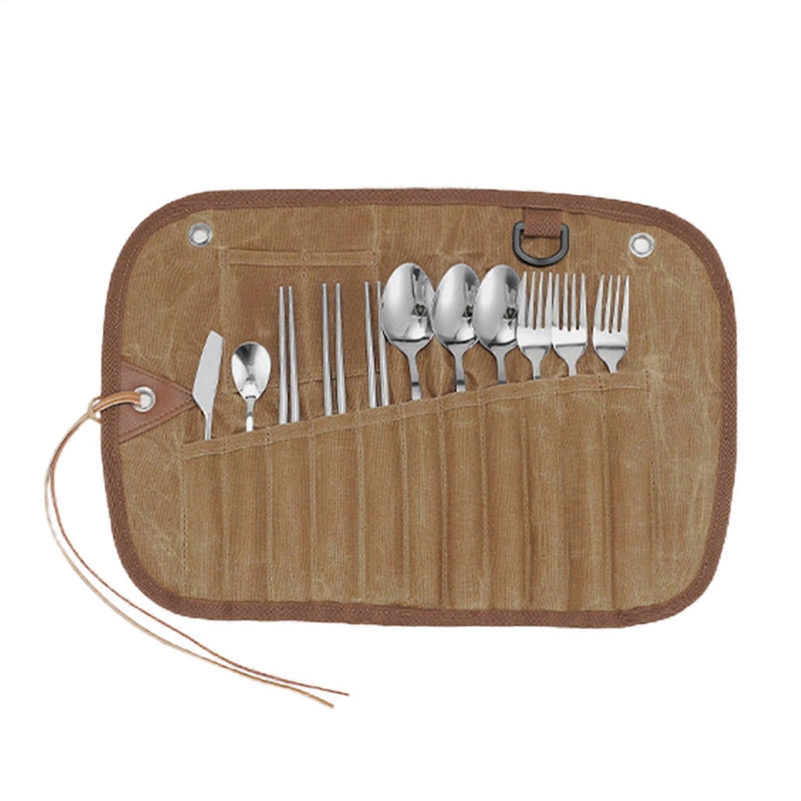 حقيبة أدوات مائدة, حقيبة تخزين معلقة خارجية متعددة الفتحات, 42 × 26.5 سم