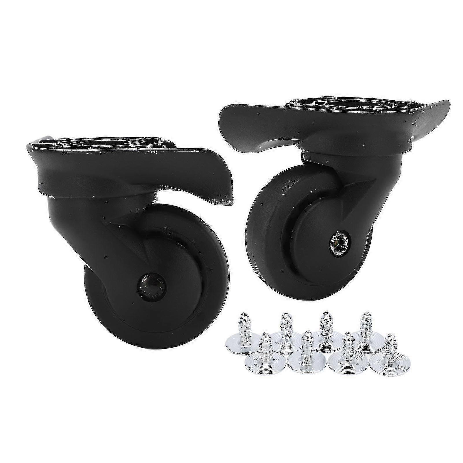 1 Pair Silent Swivel Wheels Replacement for Suitcase Black A52