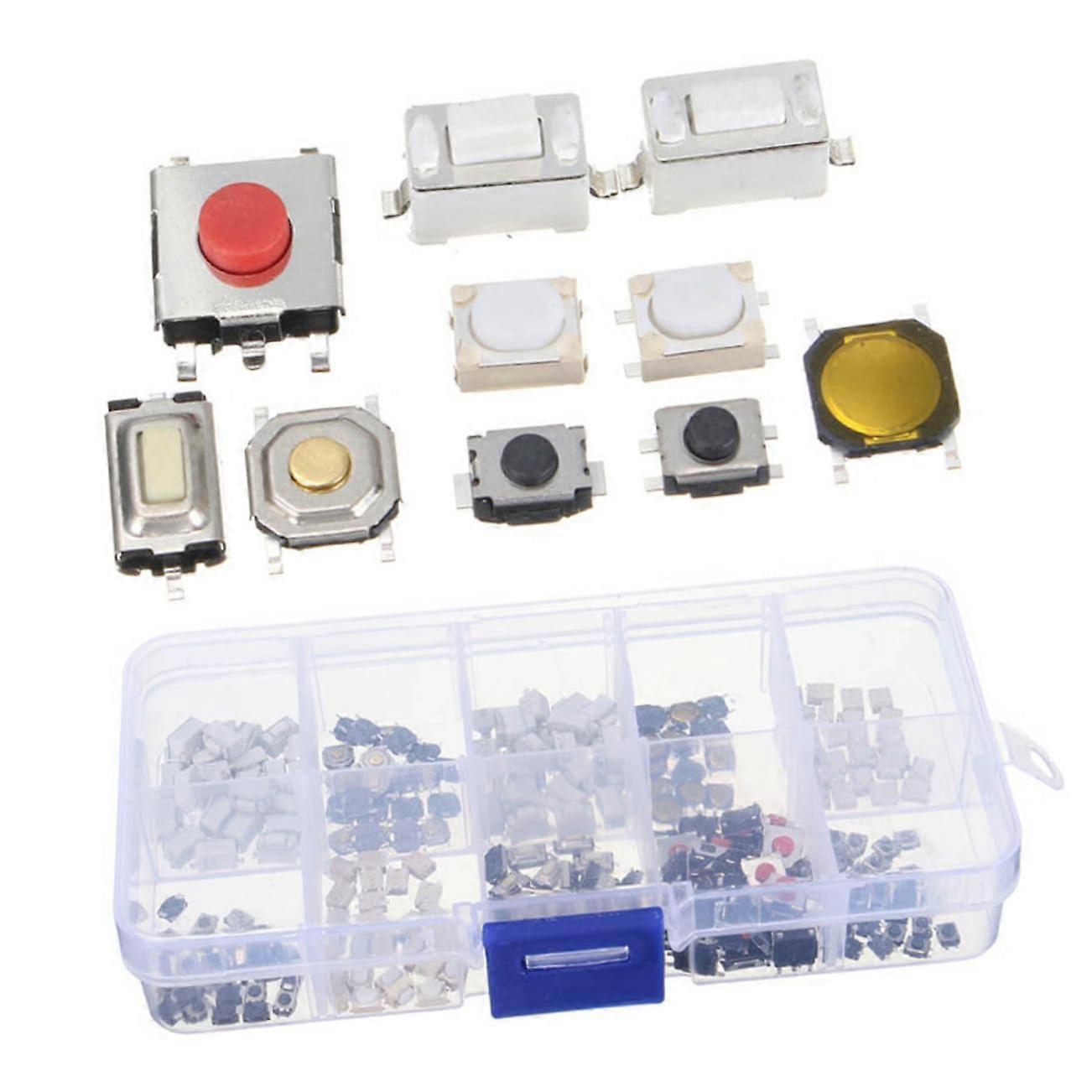 250 pieces momentary push button switches, various for electronics projects, easy installation and versatile application.