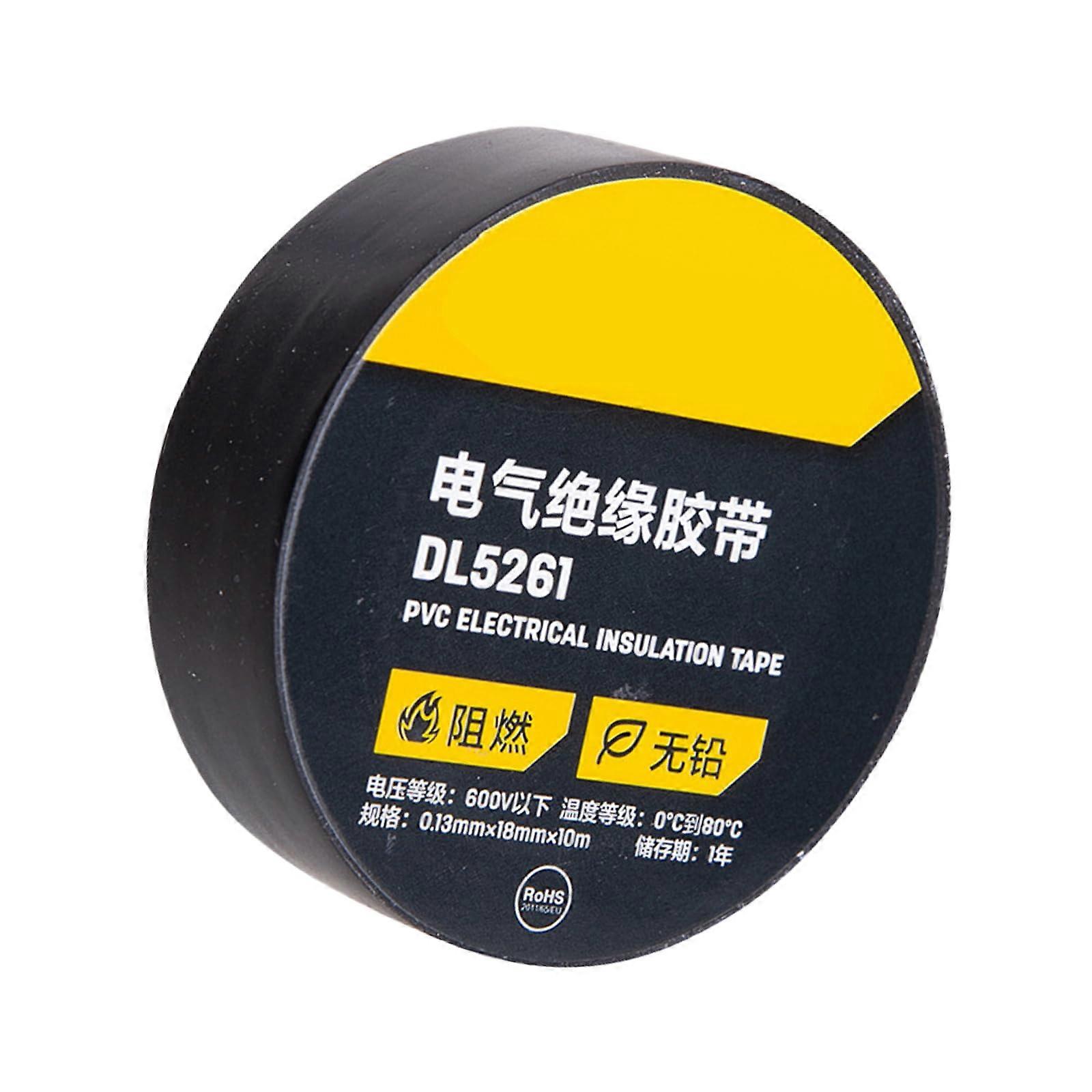 Multipurpose PVC electrical insulation tape roll for safe wiring in home, automotive, and industrial applications, black