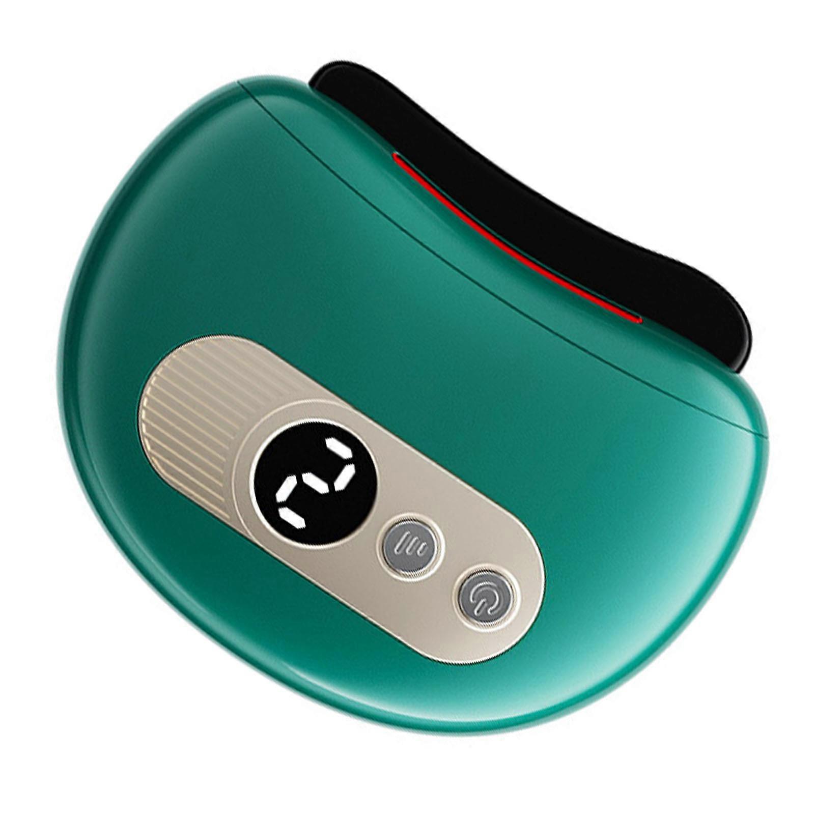 電気グアシャマッサージャースクレイピングスカルプト9ギア温度加熱調整可能なポータブル電子グアシャマッサージャーボードグリーン