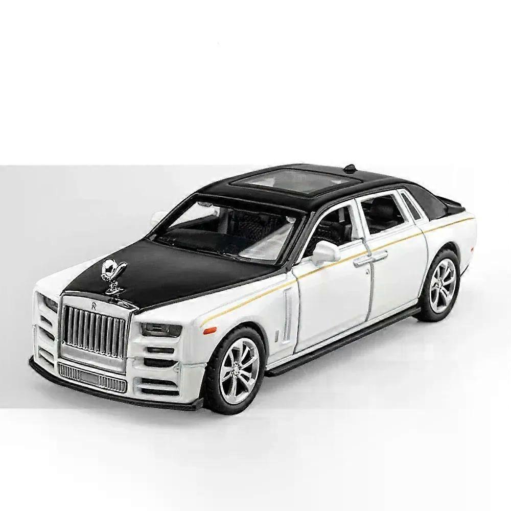 1/36 Rolls Royce Phantom Car Model Alloy Diecast Simulation Toy with Sound Light 2 Doors Opened Toys for Kids Christmas Gifts