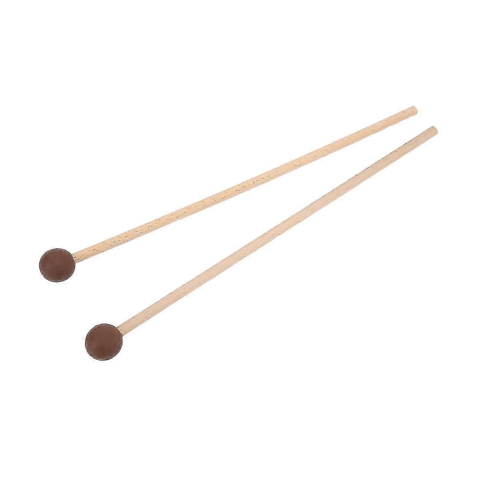 2024 2PCS Bell Mallet Maple Handle Rubber Head High-Quality Sound Xylophone Mallet for Marimba Brown